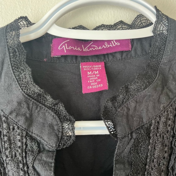 Gloria Vanderbilt witchcore gothic long sleeve button down shirt women’s medium - Picture 3 of 12